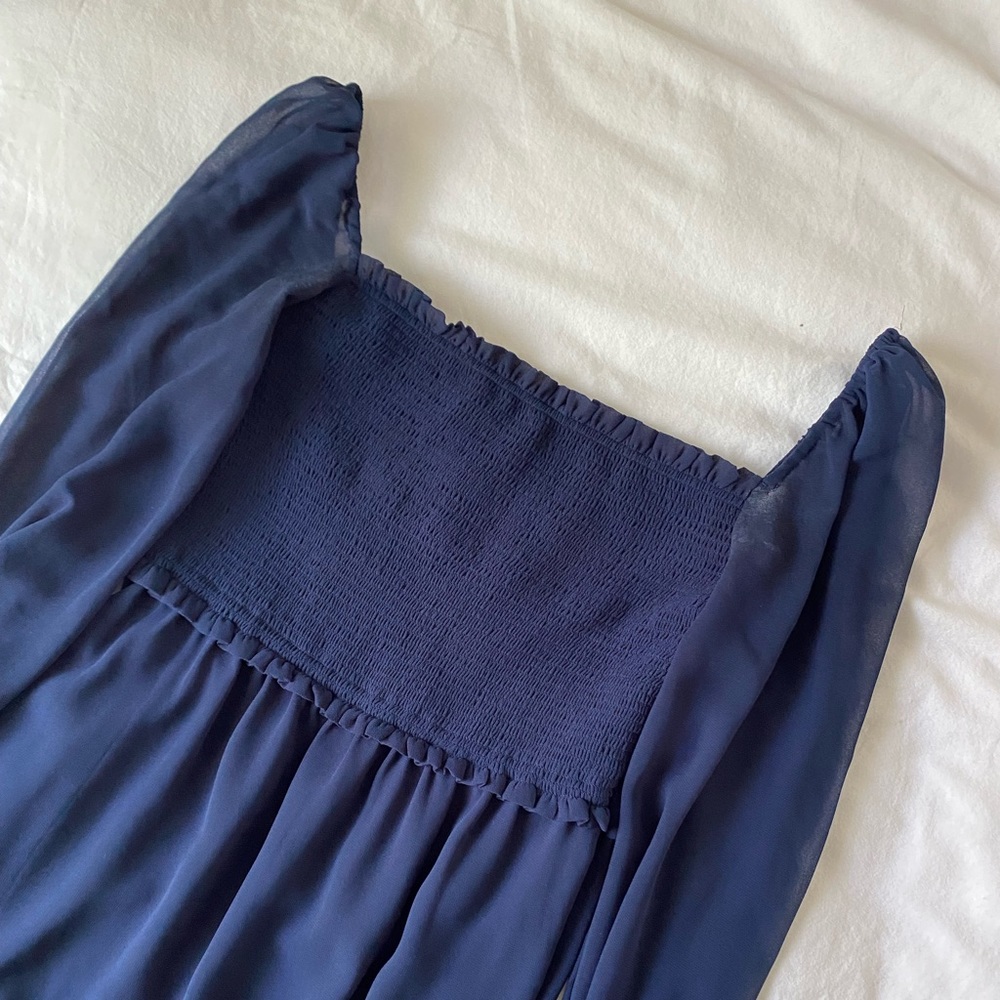 Aritzia Wilfred Tempest Dress in Navy Blue